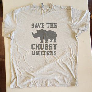 Next Level Grey Gray heather Save The Chubby Unicorns Rhino Shirt